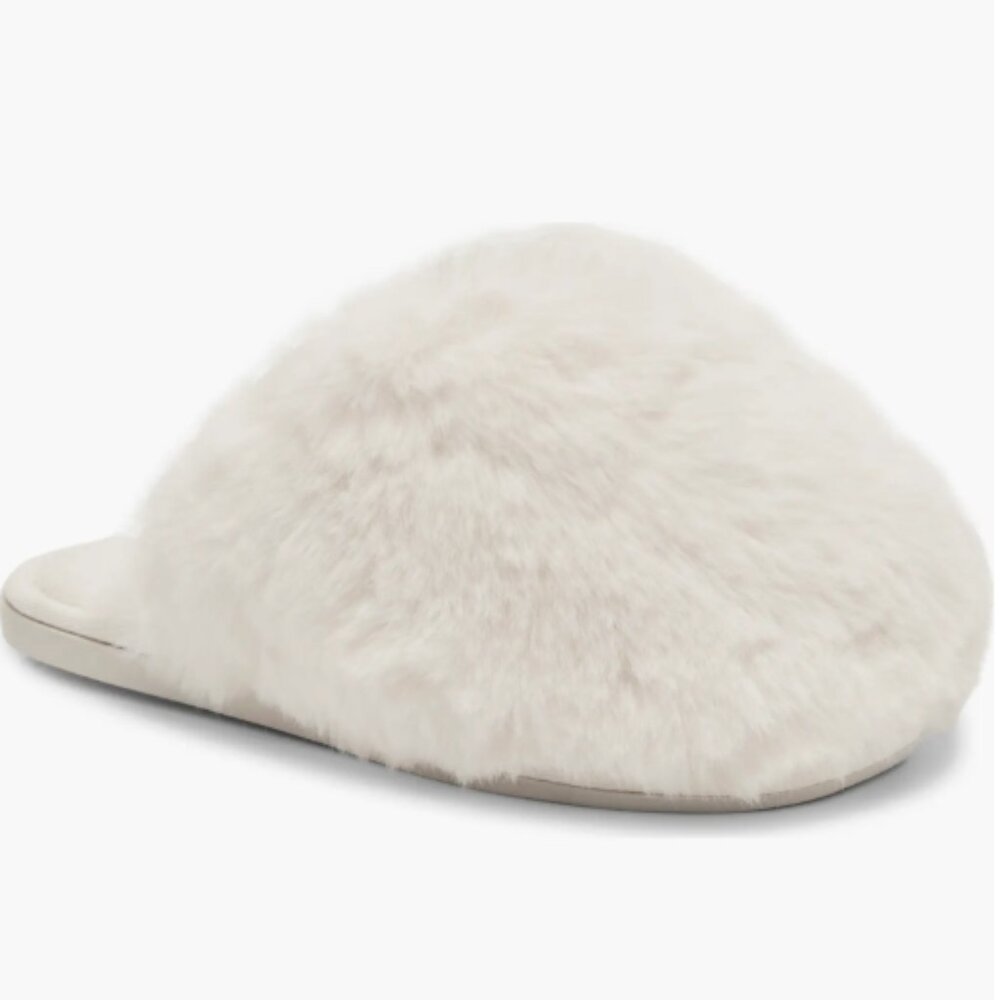 Free People Snowball Faux Fur Slipper in Snow White Size 38 - NEW - Picture 2 of 8